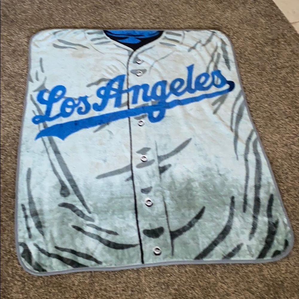 Los Angeles Dodgers Royal Plush Raschel Throw